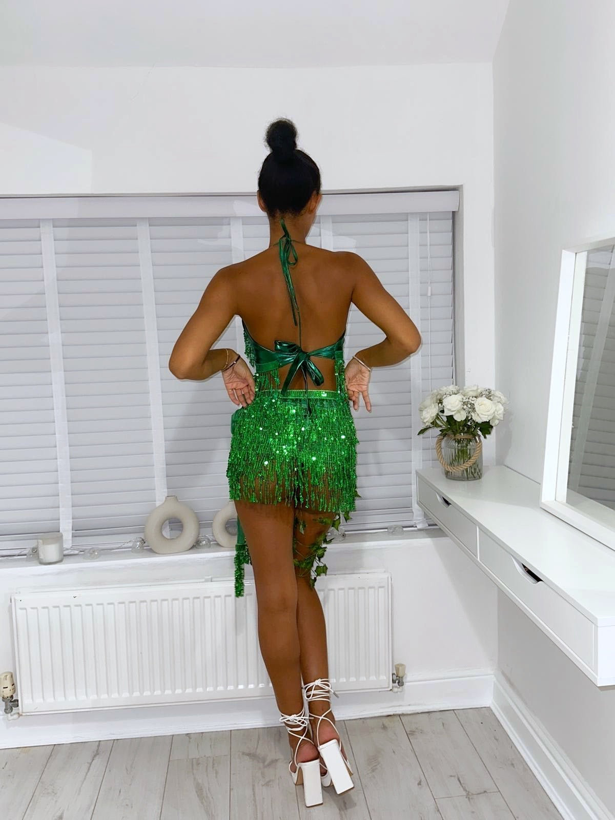 SEQUIN TIE TOP - POISON IVY / TINKERBELL VIBES