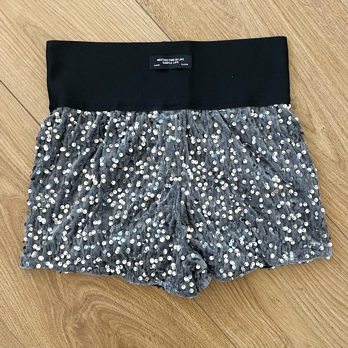 HIGH WAISTED SEQUIN SHORTS - DISCO BALL