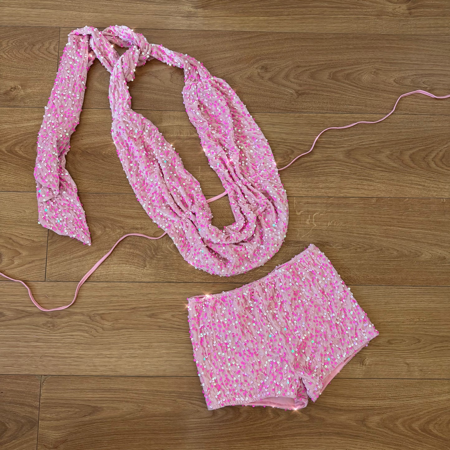 ‘GIA’ SEQUIN TWO PIECE SET - PINK SORBET