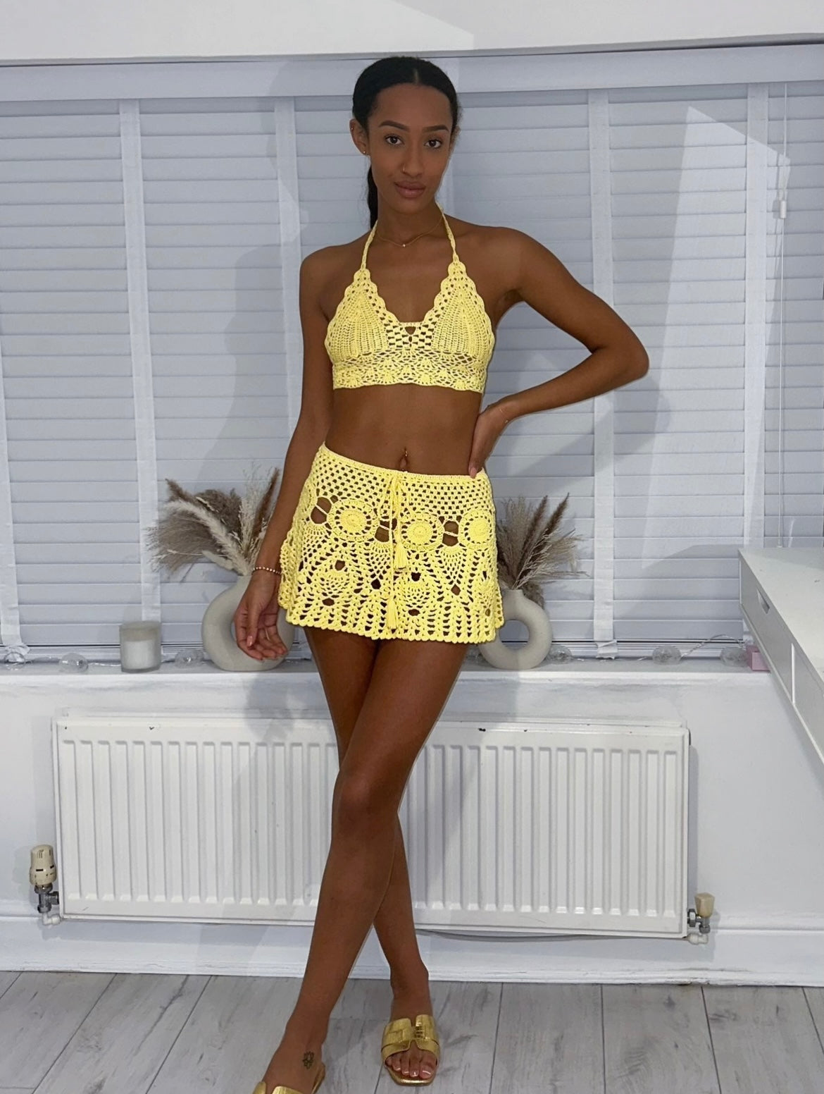 HANDMADE CROCHET CO ORD - LEMON