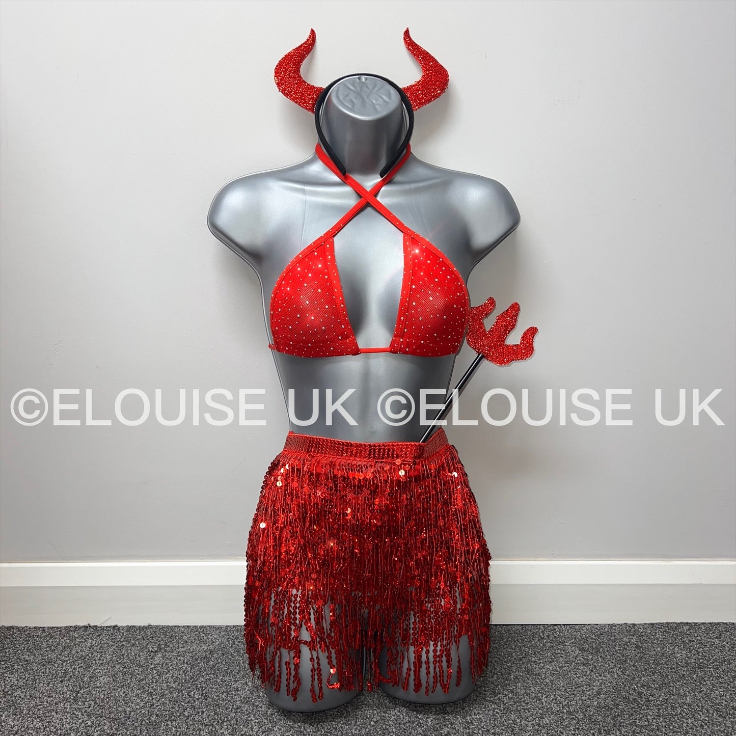 DEVIL OUTFIT RED DEVIL INSPIRED TWO PIECE HALLOWEEN COSTUME