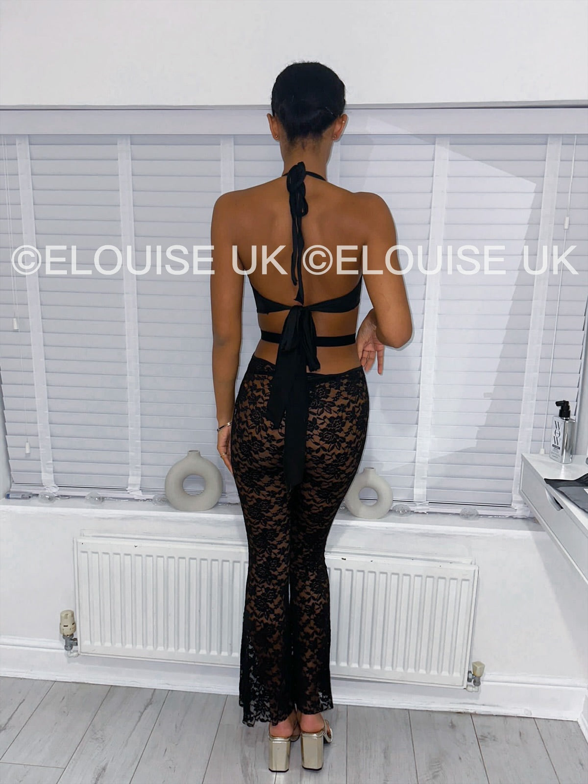 “DAISY” PLUNGE LACE JUMPSUIT - BLACK