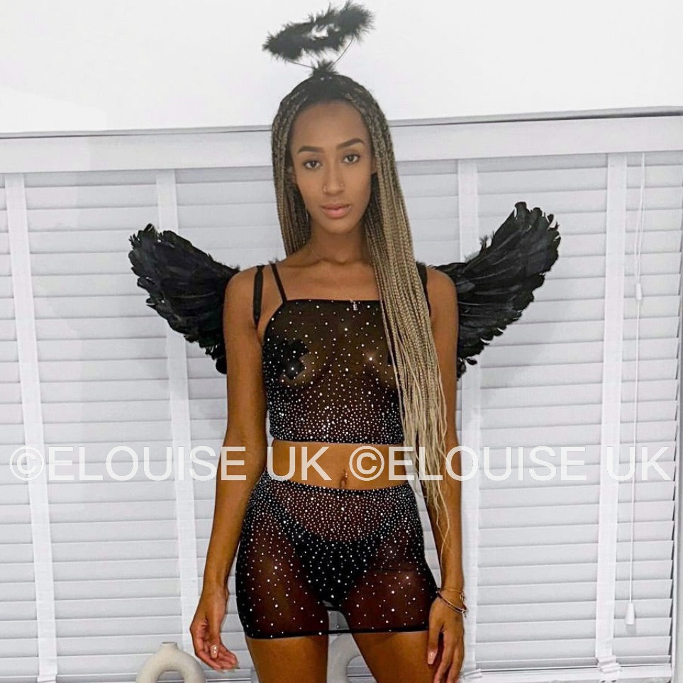 MESH RHINESTONE TWO PIECE - SPARKLY ANGEL SET