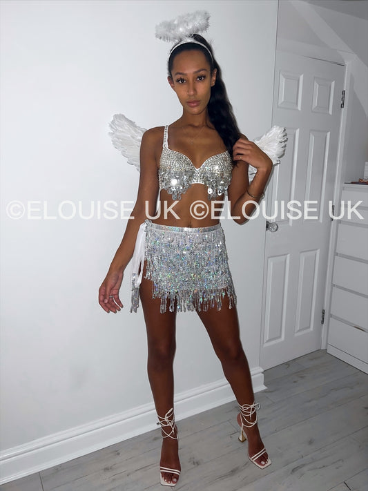 SEQUIN TWO PIECE IN SILVER - STUNNING ANGEL SET