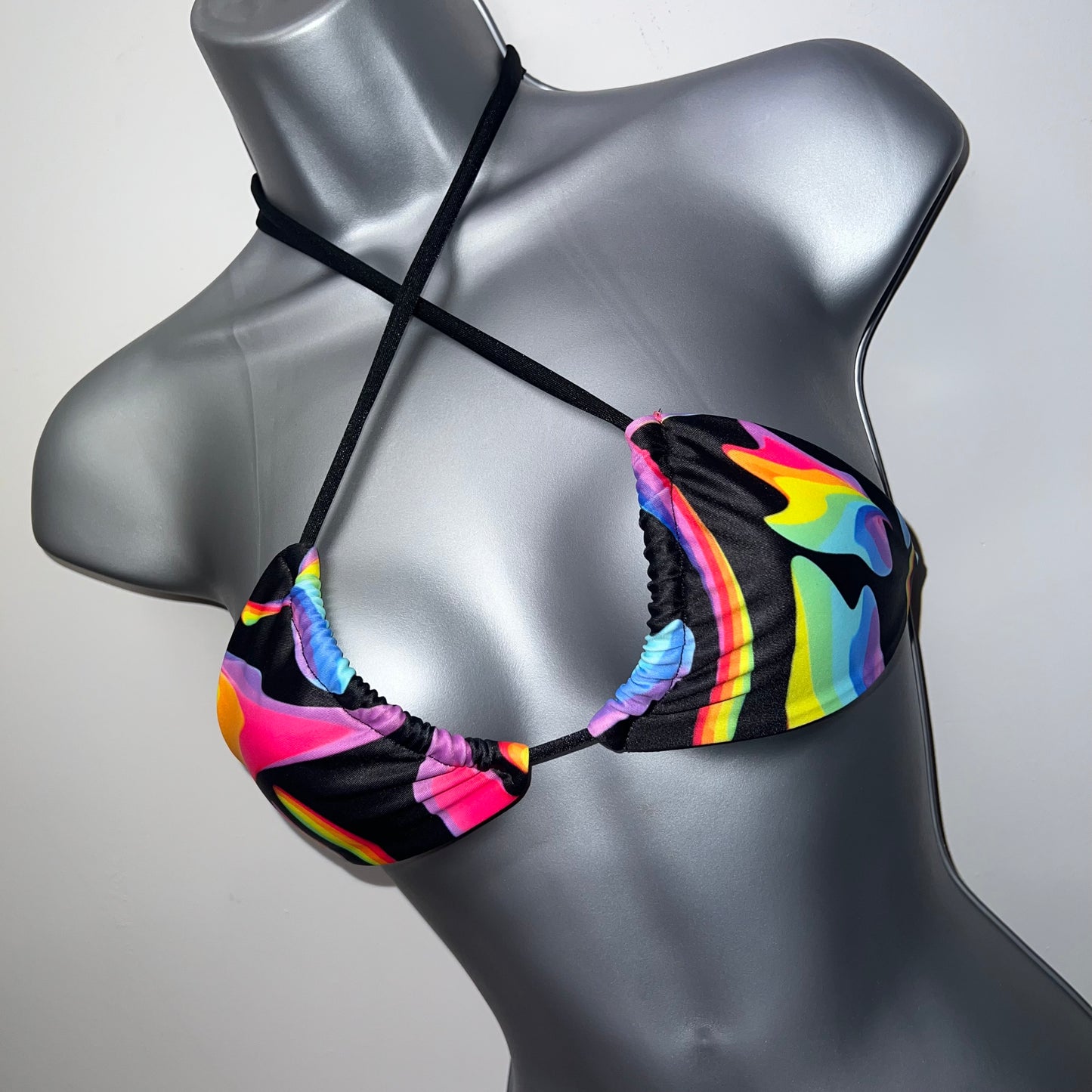 HANDMADE RAINBOW TRIANGLE BIKINI TOP