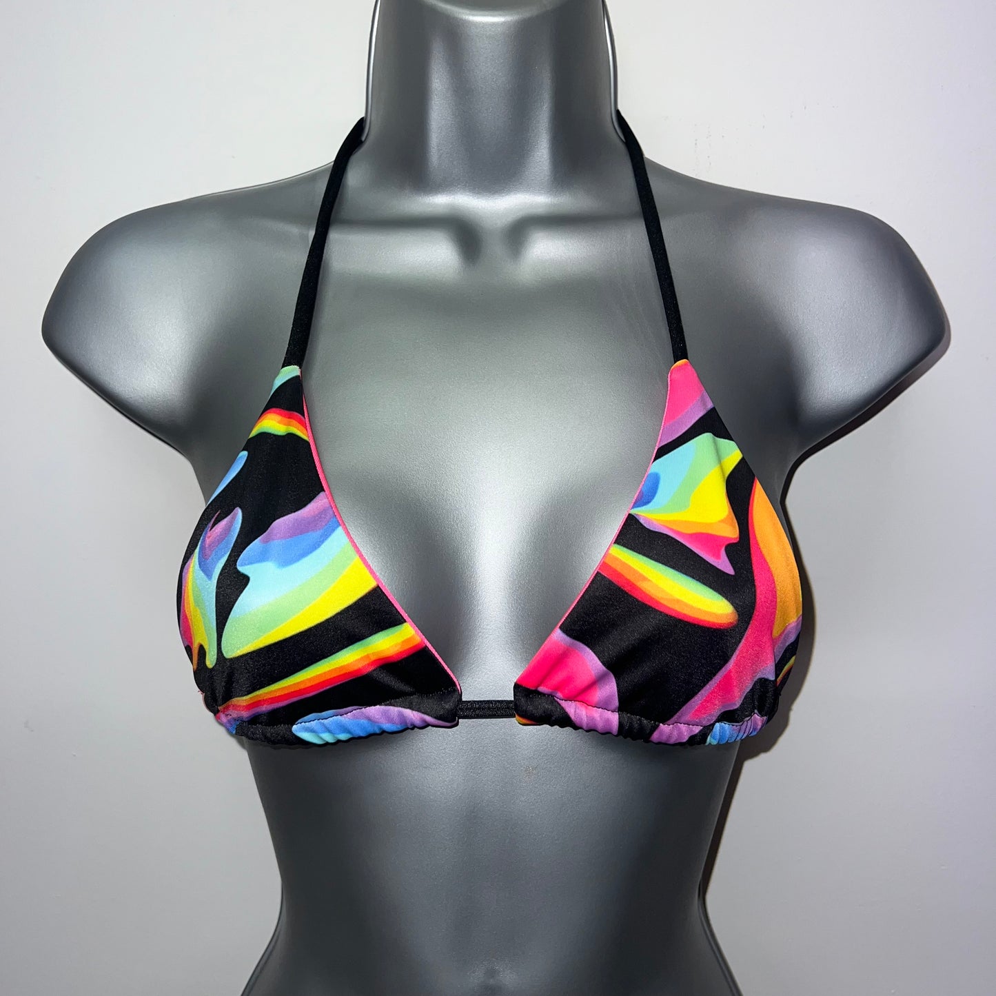 HANDMADE RAINBOW TRIANGLE BIKINI TOP