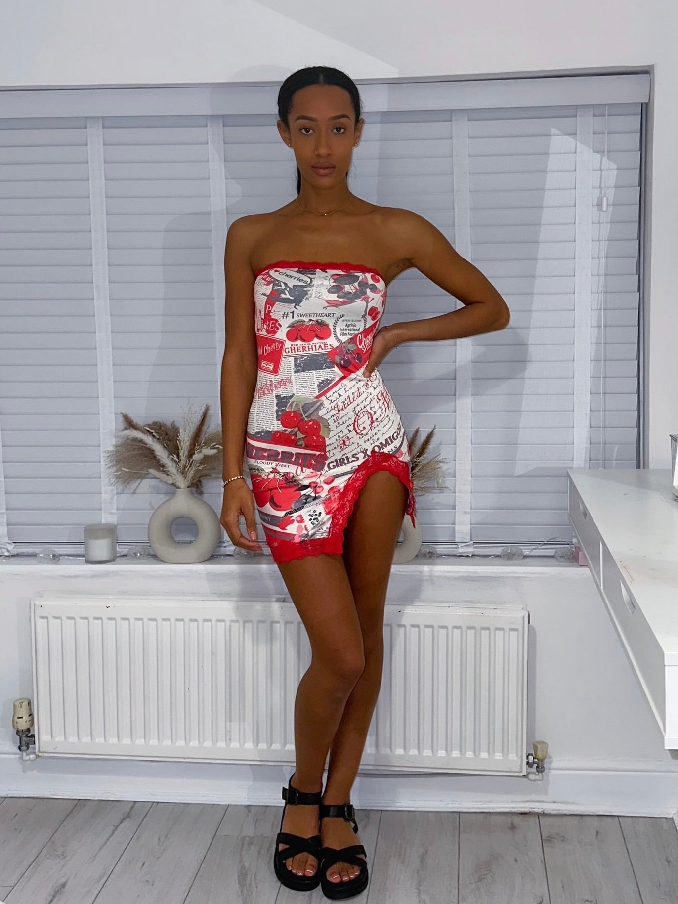 ‘GIA’ CHERRY LACE DRESS