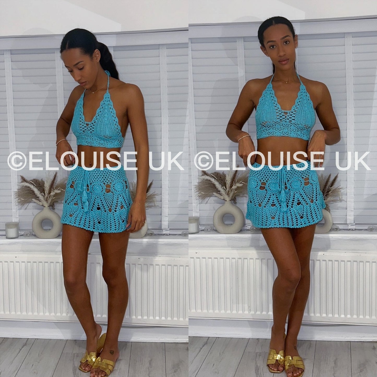 “SASKIA” CROCHET TWO PIECE - BLUE