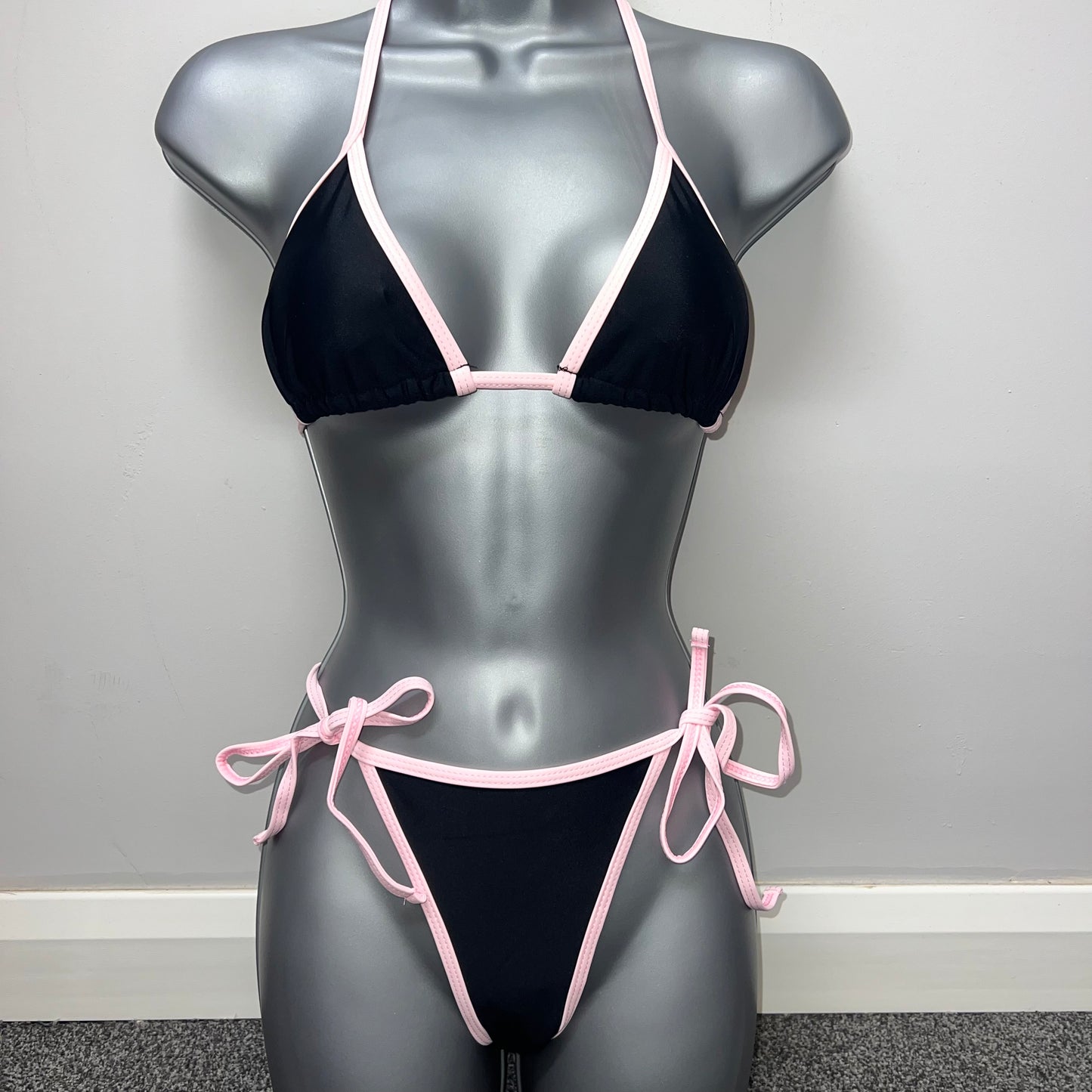 BABY PINK & BLACK CONTRAST BIKINI