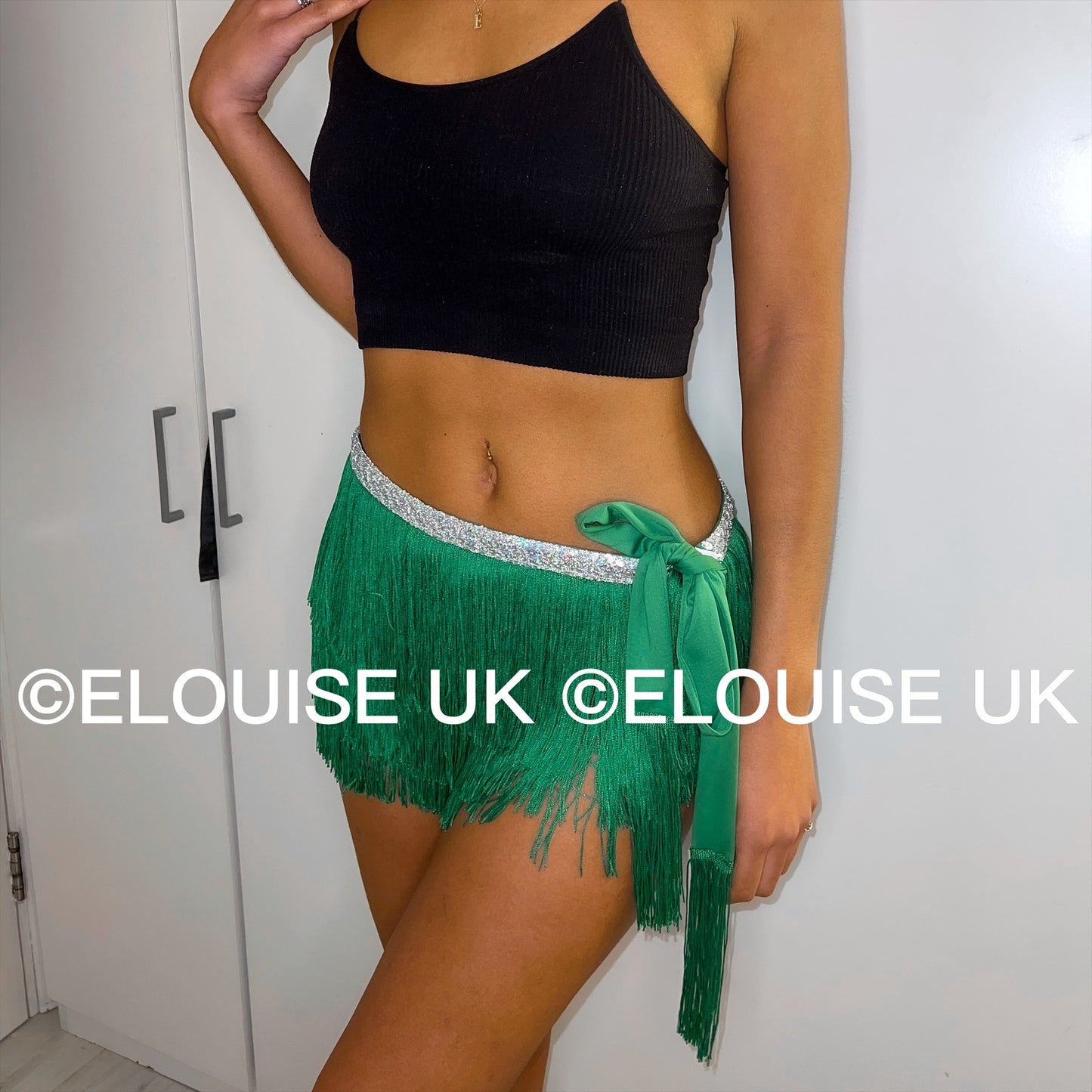 FRINGE SKIRT - GREEN