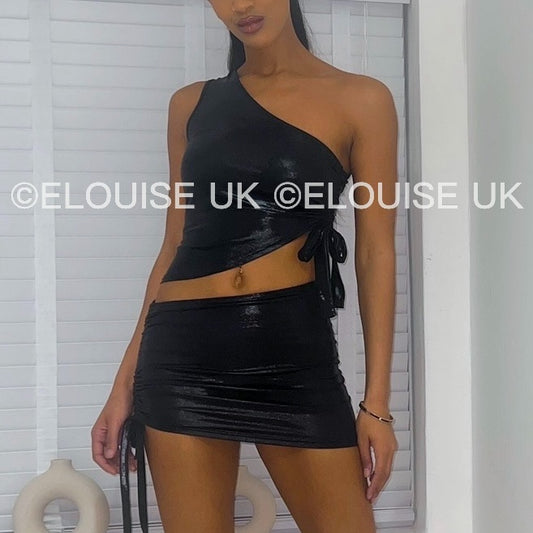 BLACK METALLIC TWO PIECE