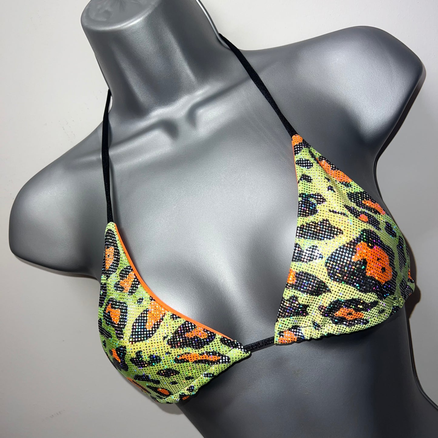 HANDMADE ANIMAL PRINT TRIANGLE BIKINI TOP