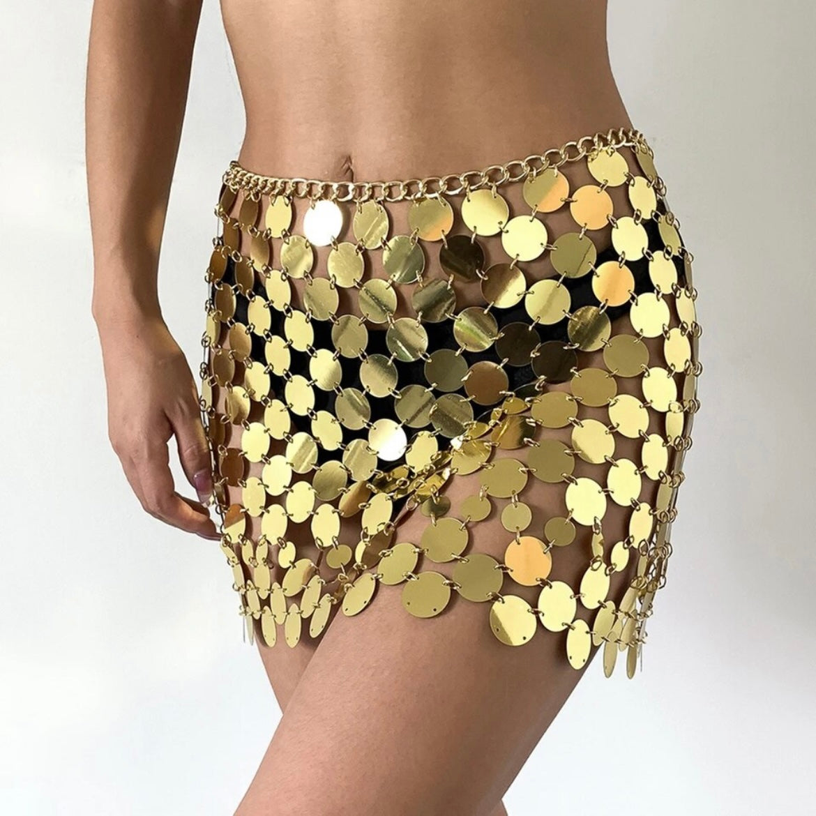 IBIZA DISC SKIRT - GOLD