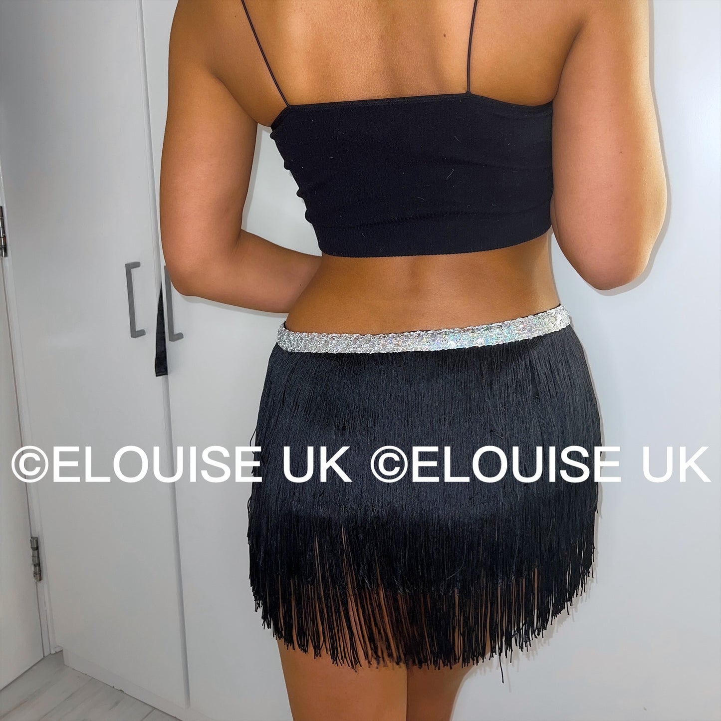 FRINGE SKIRT - BLACK