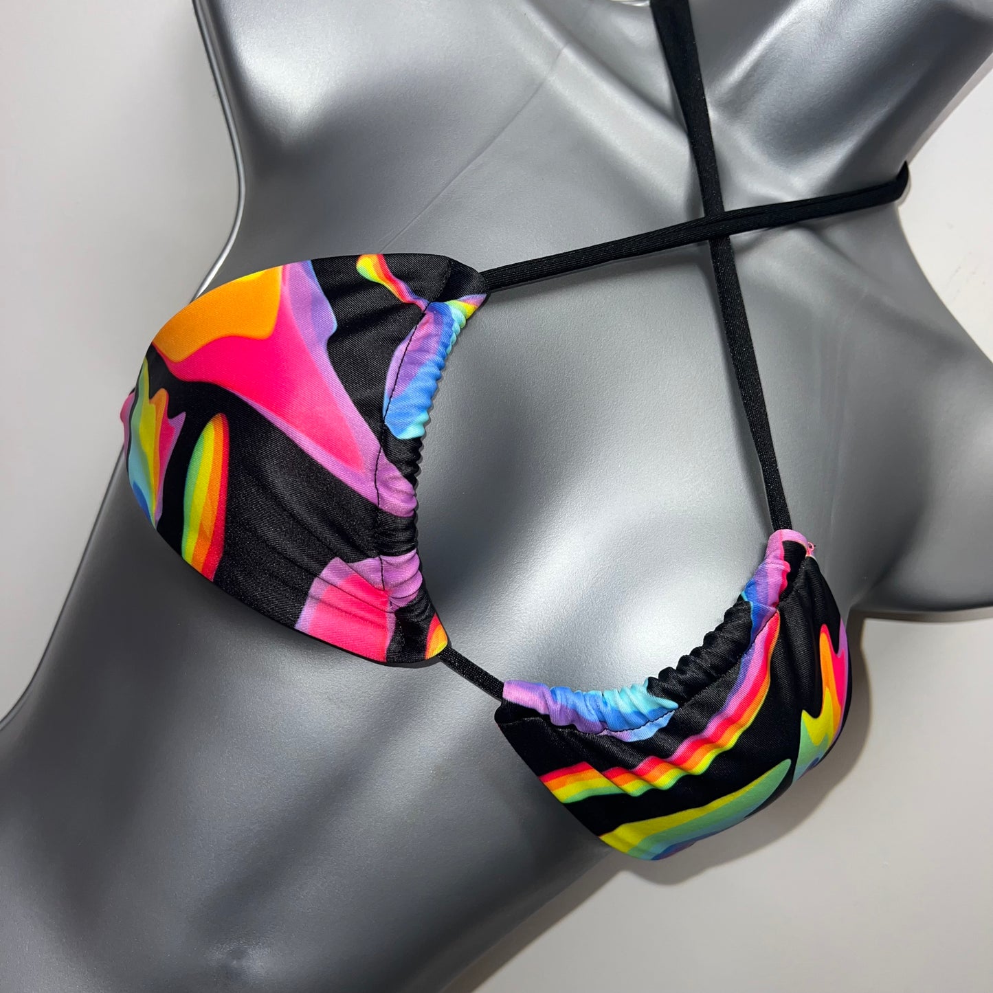 HANDMADE RAINBOW TRIANGLE BIKINI TOP