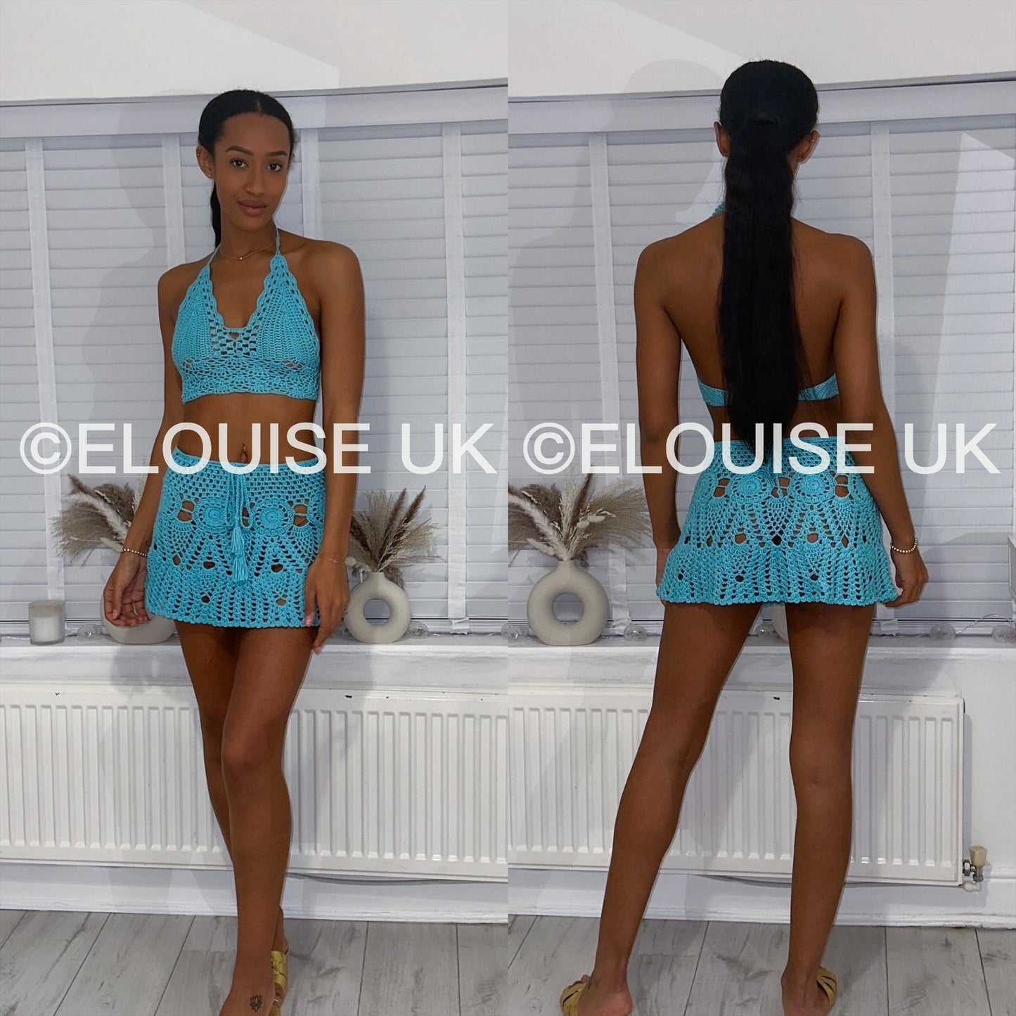 “SASKIA” CROCHET TWO PIECE - BLUE