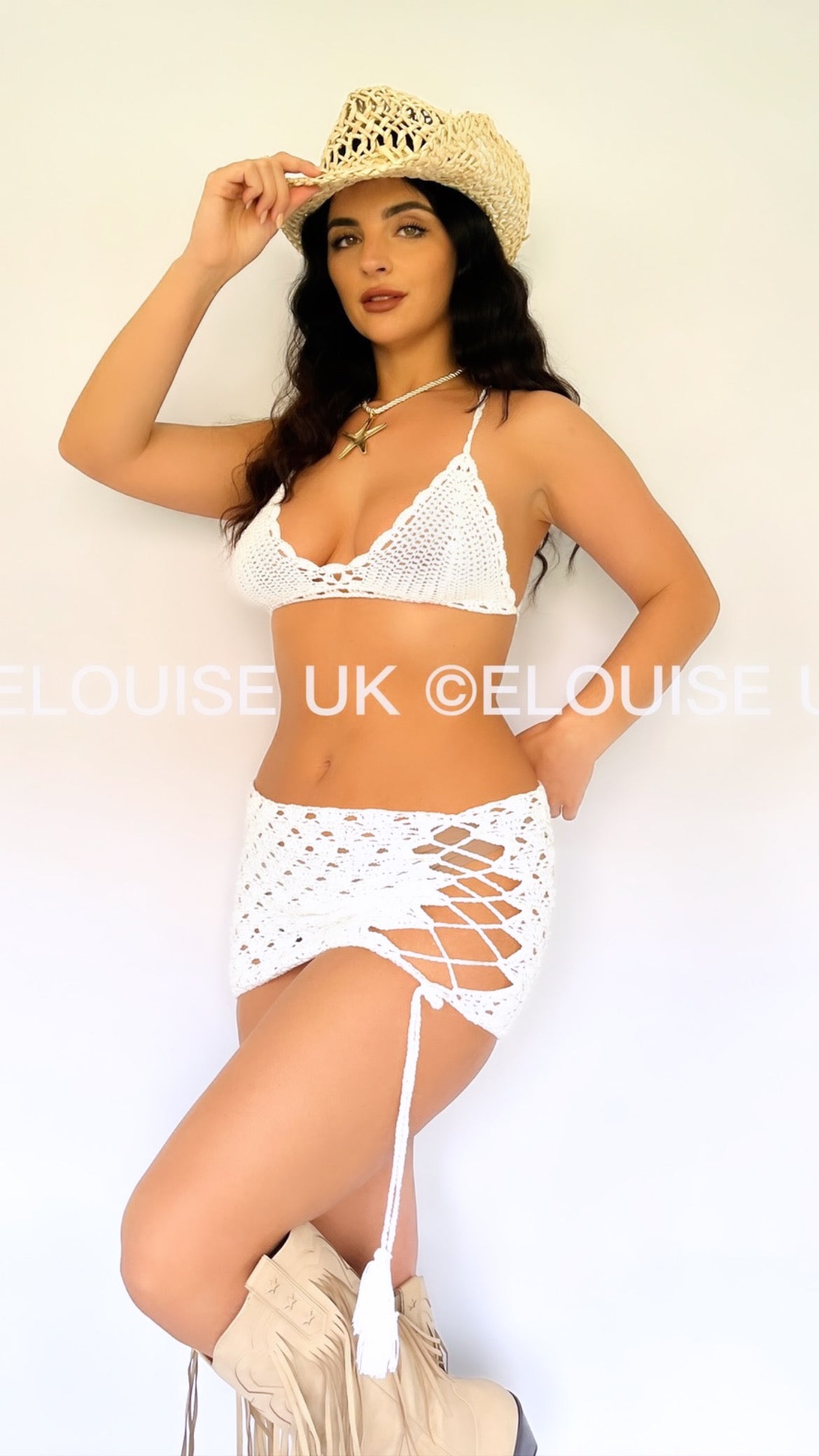 “KALI” CROCHET TWO PIECE - WHITE