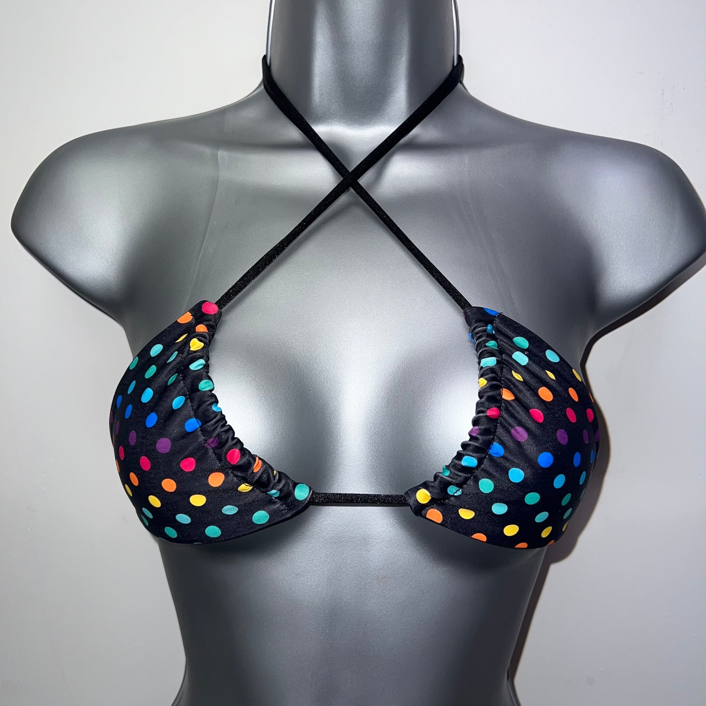 HANDMADE POLKA DOT TRIANGLE BIKINI TOP