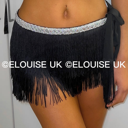 FRINGE SKIRT - BLACK