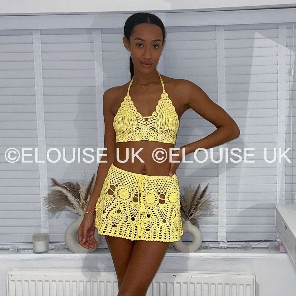 “SASKIA” CROCHET TWO PIECE - LEMON