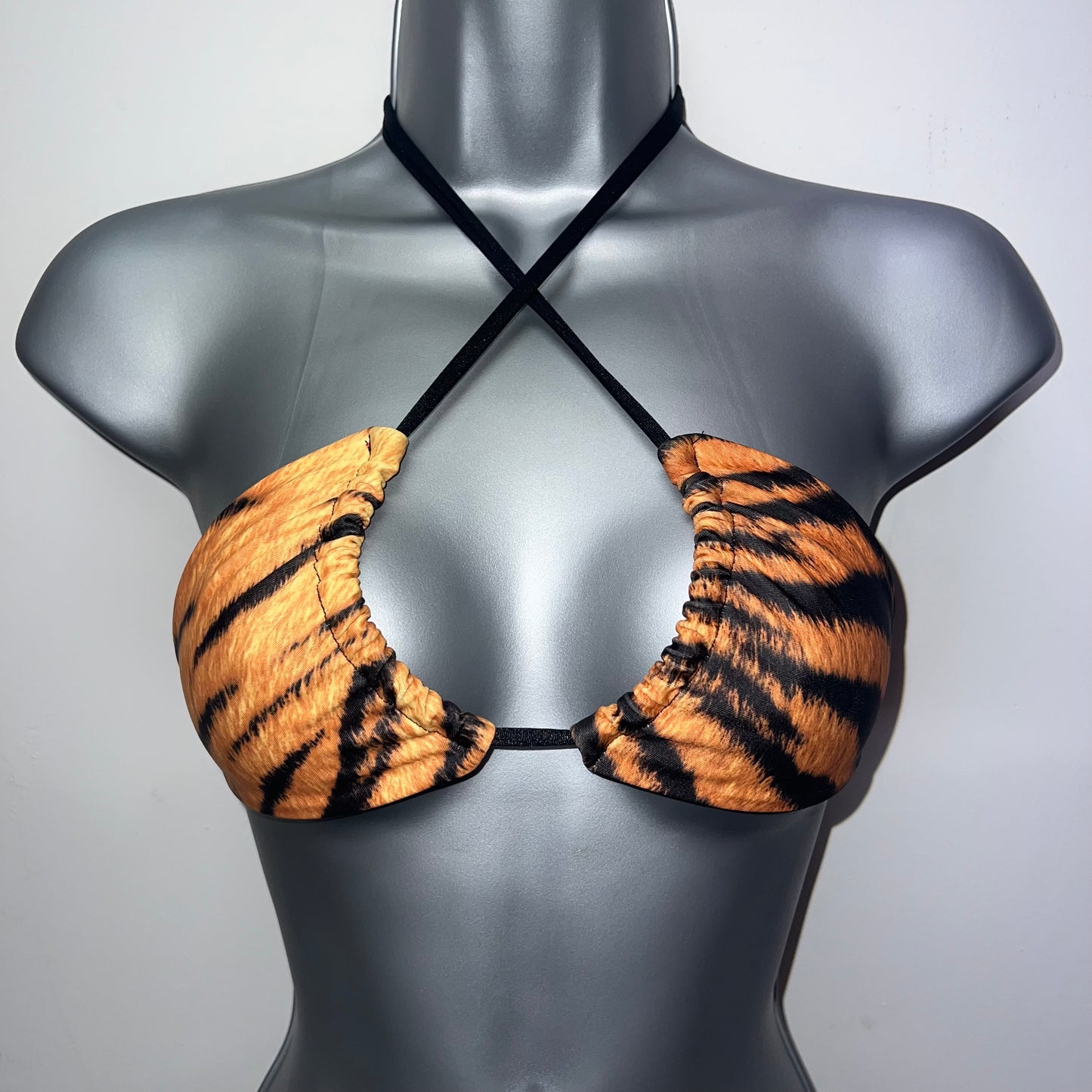 HANDMADE ANIMAL PRINT TRIANGLE BIKINI TOP