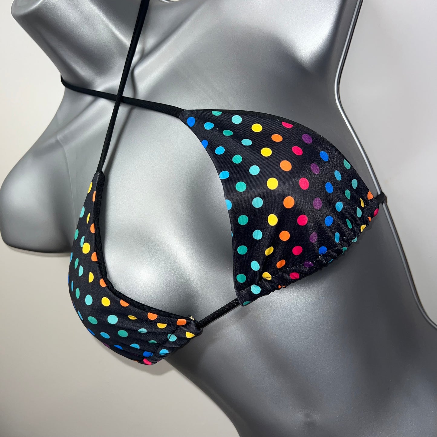 HANDMADE POLKA DOT TRIANGLE BIKINI TOP