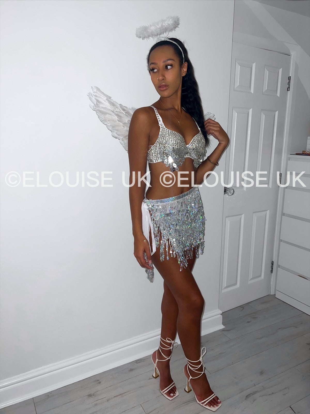 SEQUIN TWO PIECE IN SILVER - STUNNING ANGEL SET