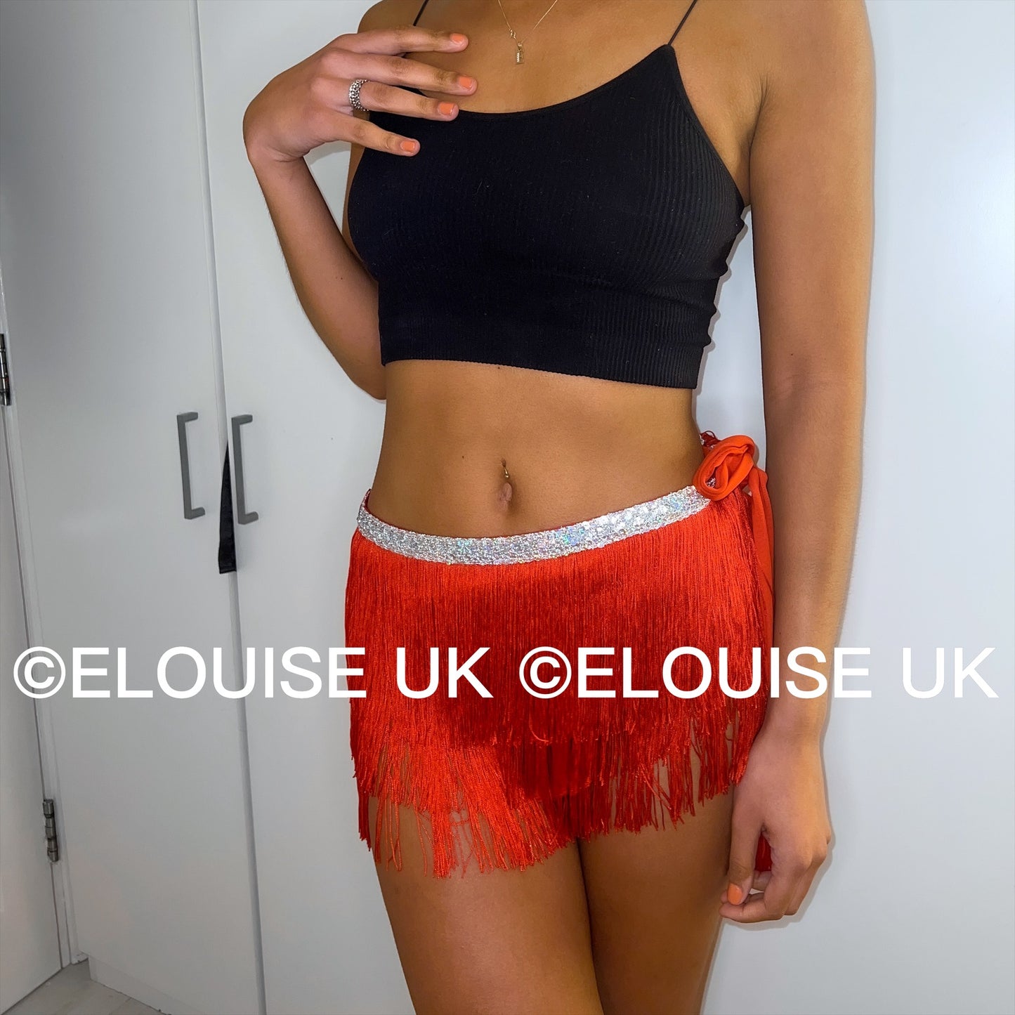 FRINGE SKIRT - RED