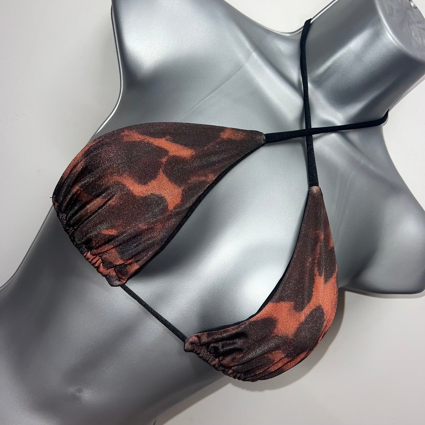 HANDMADE ANIMAL PRINT TRIANGLE BIKINI TOP