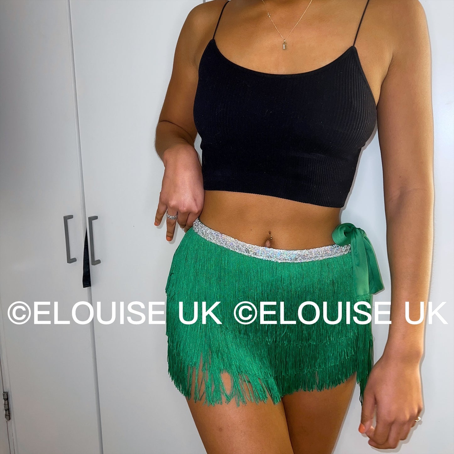 FRINGE SKIRT - GREEN