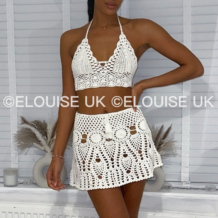 “SASKIA” CROCHET TWO PIECE - WHITE