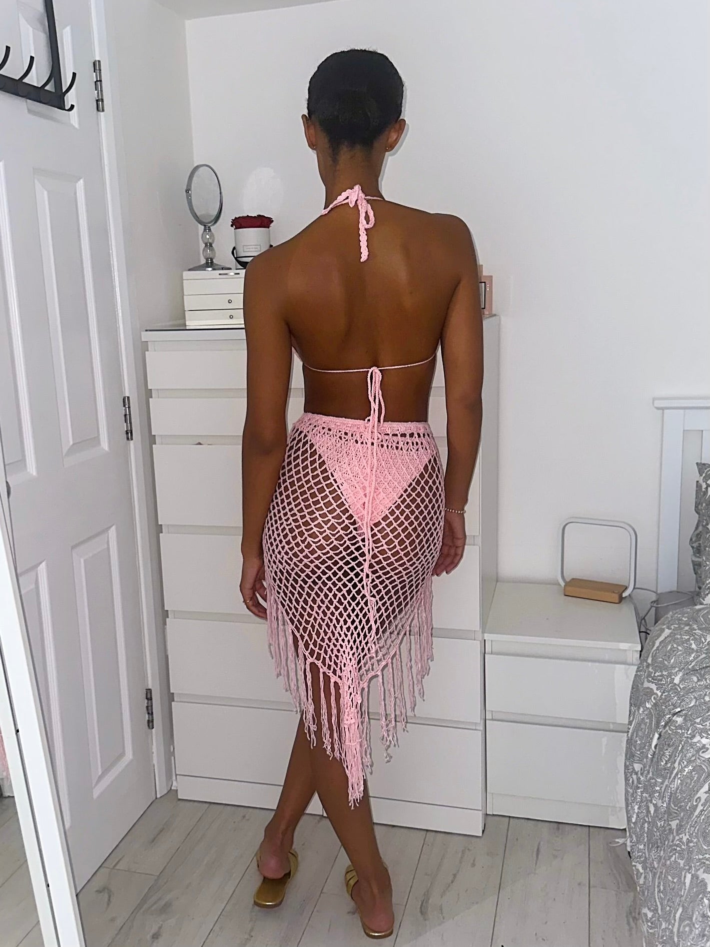 CROCHET THREE PIECE - BABY PINK