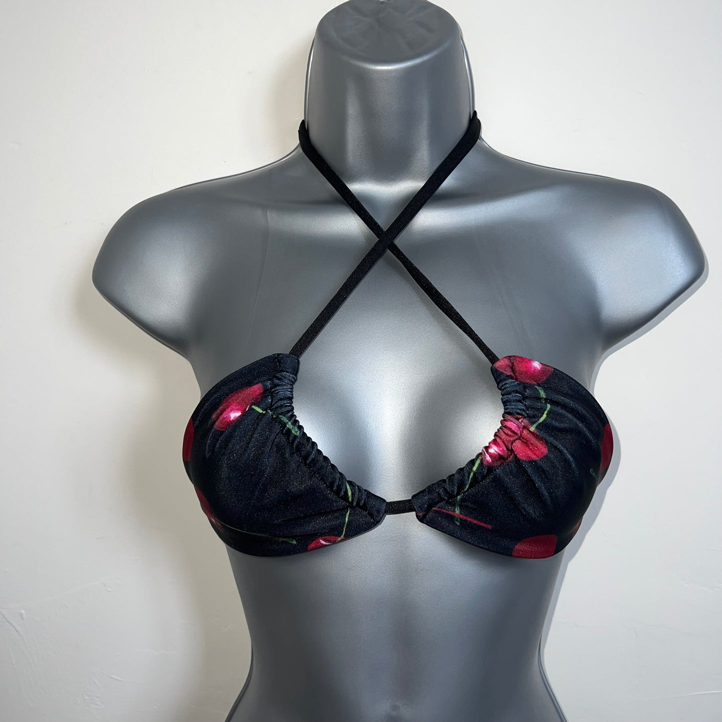 HANDMADE CHERRY TRIANGLE BIKINI TOP