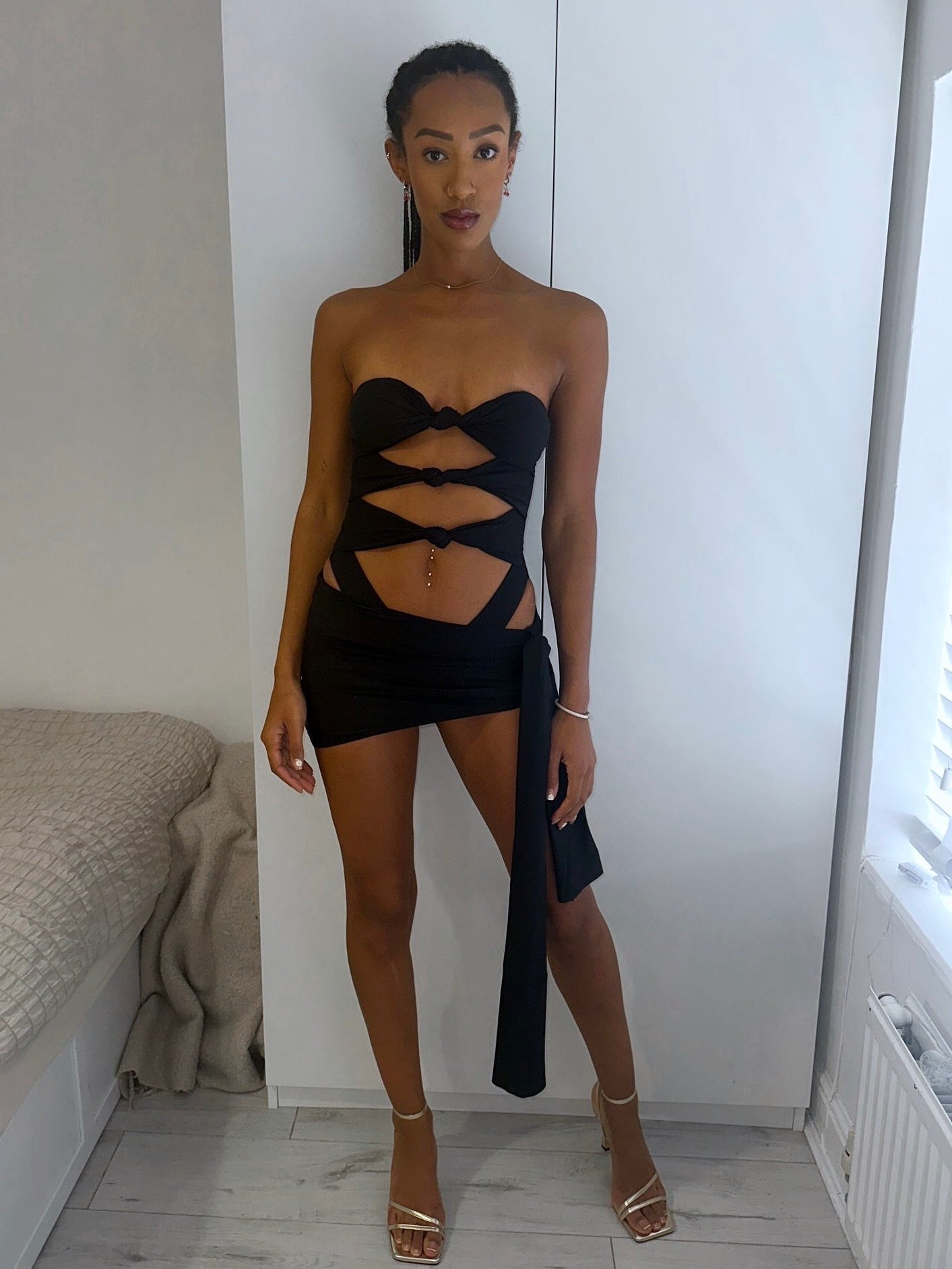 ‘LILIA’ TWIST SWIMSUIT TWO PIECE - BLACK