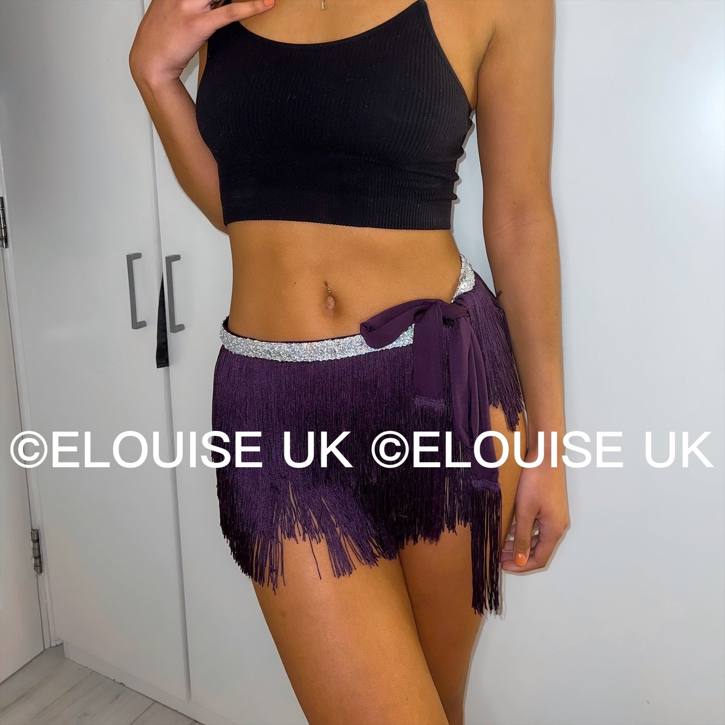 FRINGE SKIRT - PURPLE