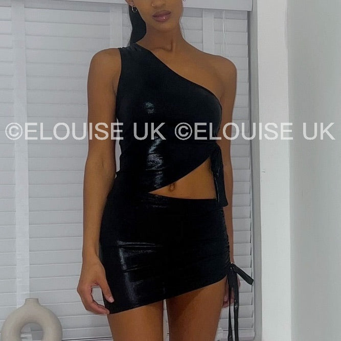 BLACK METALLIC TWO PIECE