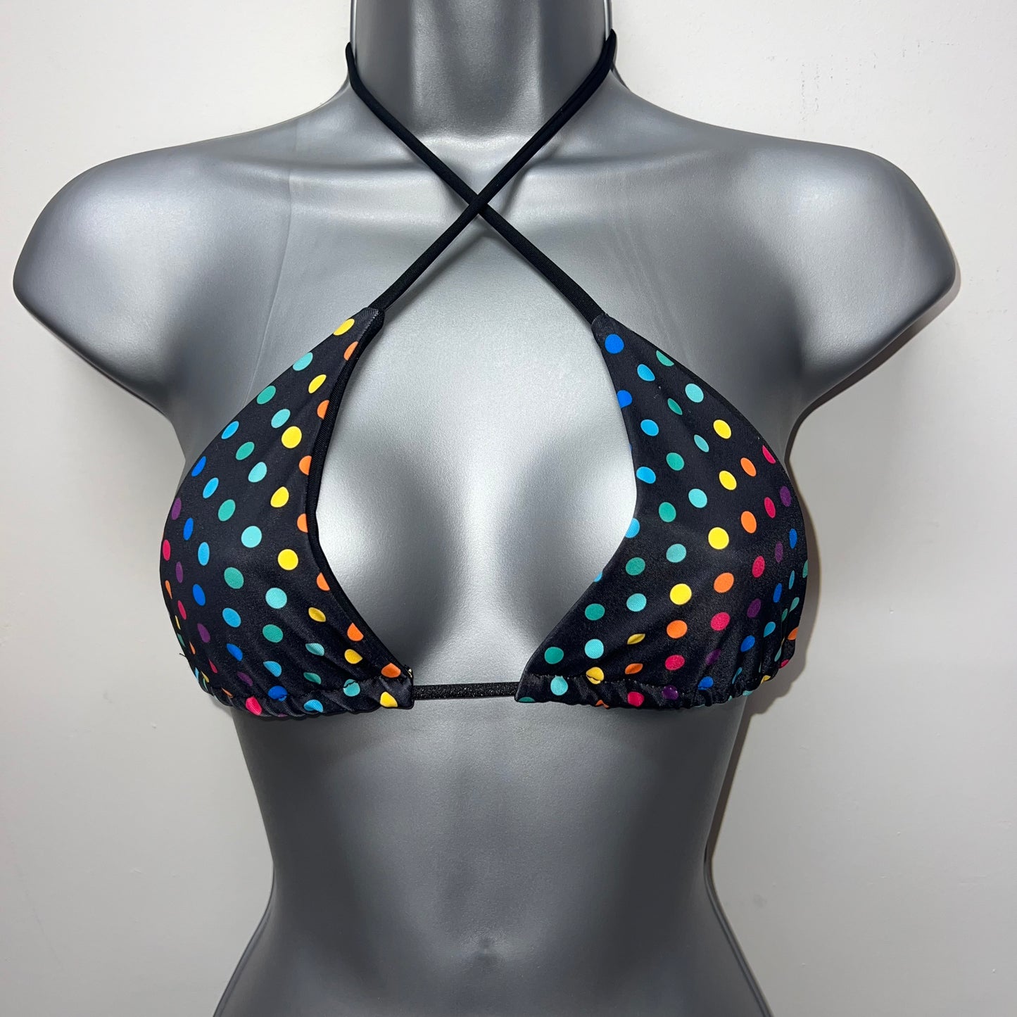 HANDMADE POLKA DOT TRIANGLE BIKINI TOP