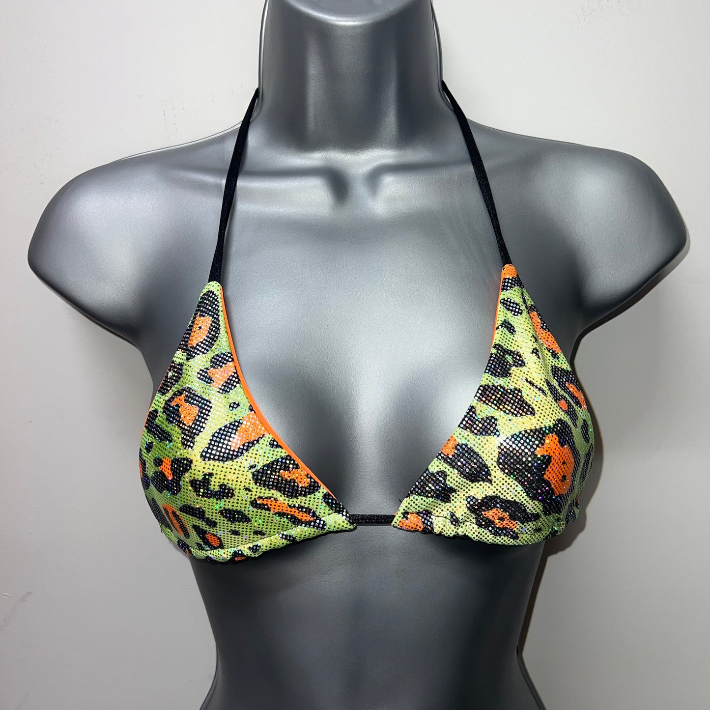 HANDMADE ANIMAL PRINT TRIANGLE BIKINI TOP