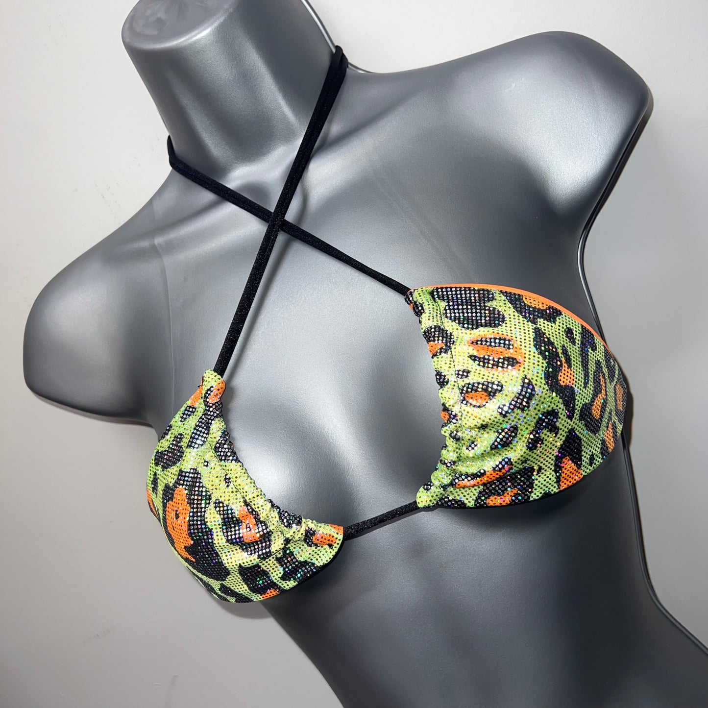 HANDMADE ANIMAL PRINT TRIANGLE BIKINI TOP