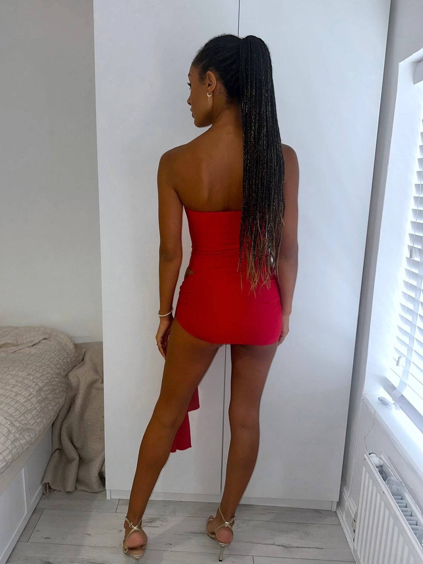 ‘LILIA’ TWIST SWIMSUIT TWO PIECE - RED