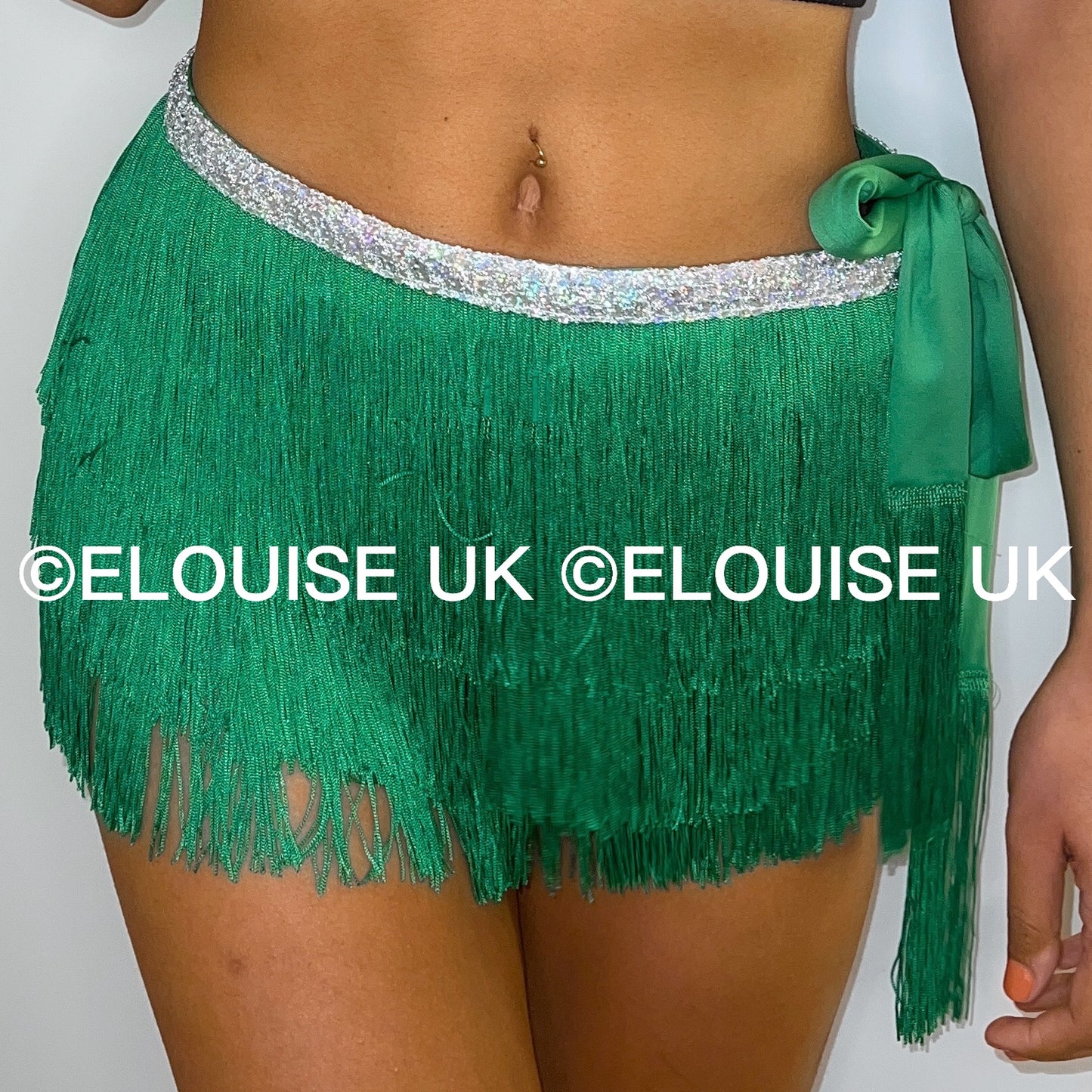 FRINGE SKIRT - GREEN