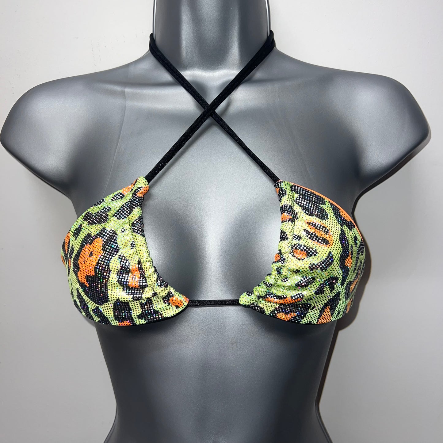 HANDMADE ANIMAL PRINT TRIANGLE BIKINI TOP