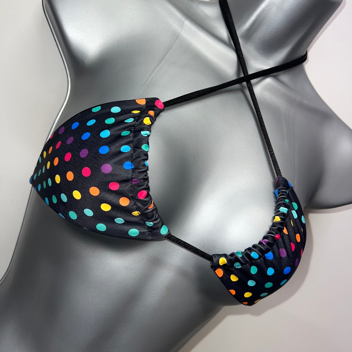 HANDMADE POLKA DOT TRIANGLE BIKINI TOP