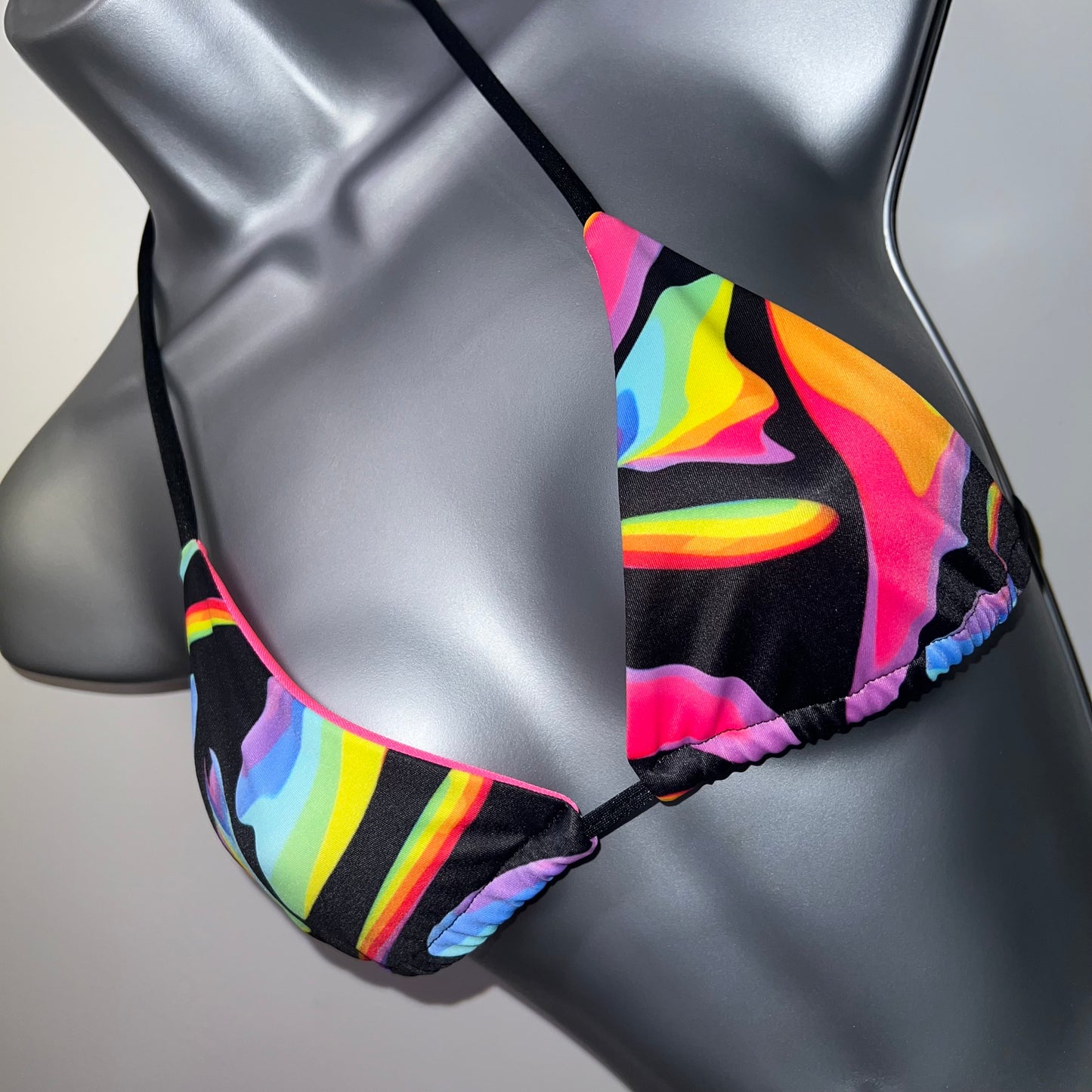 HANDMADE RAINBOW TRIANGLE BIKINI TOP