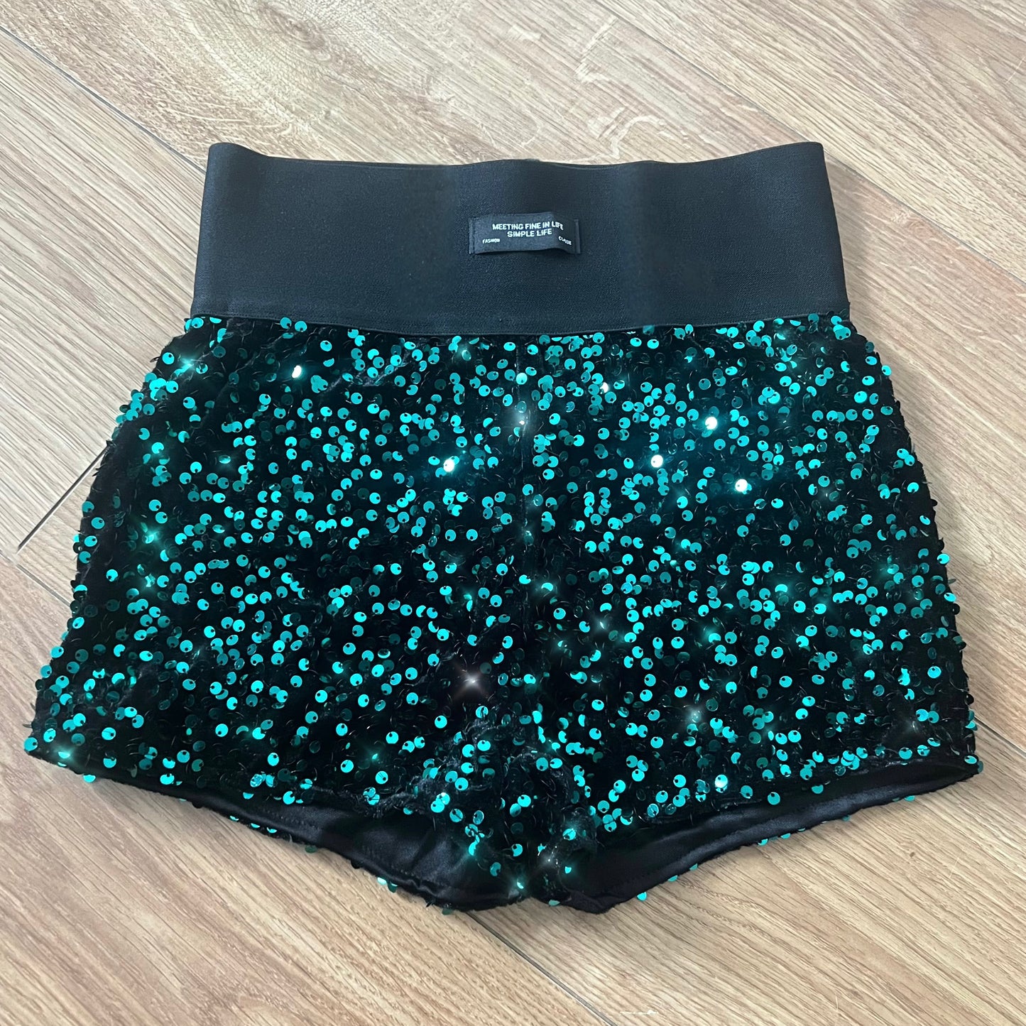 HIGH WAISTED SEQUIN SHORTS - ALL COLOURS