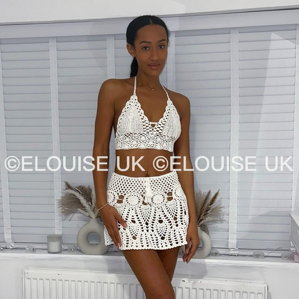 “SASKIA” CROCHET TWO PIECE - WHITE