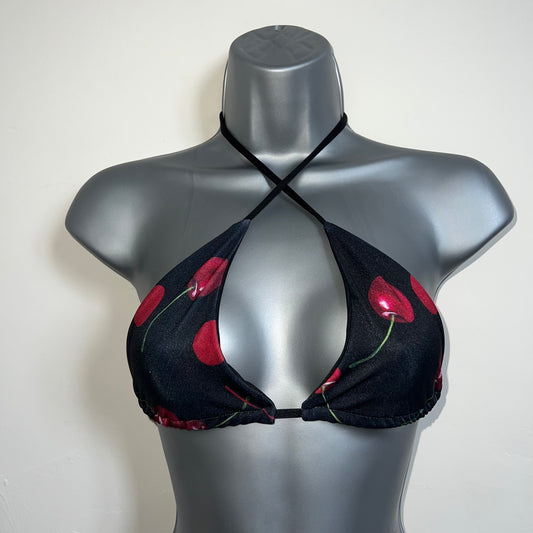 HANDMADE CHERRY TRIANGLE BIKINI TOP