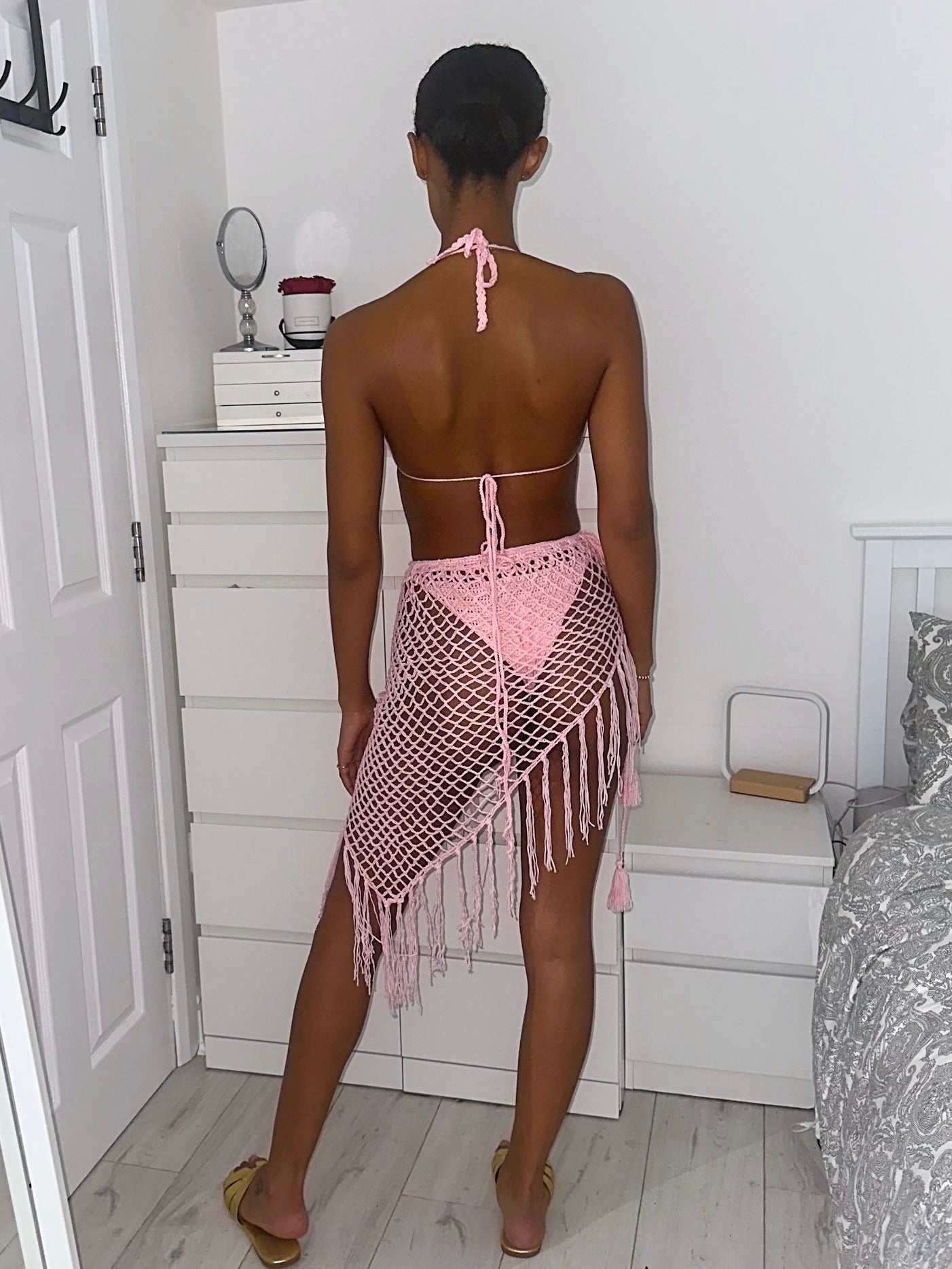 CROCHET THREE PIECE - BABY PINK