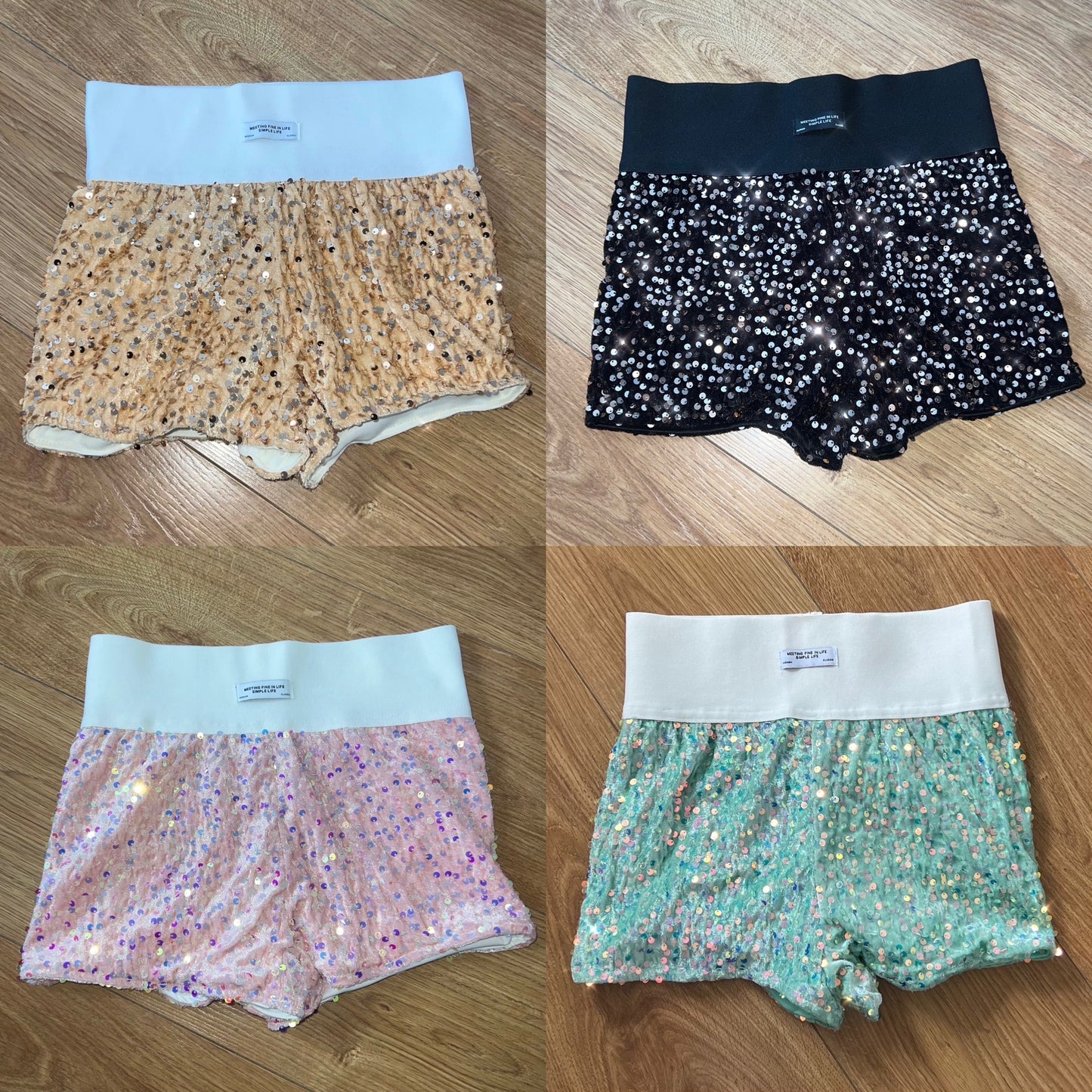HIGH WAISTED SEQUIN SHORTS - ALL COLOURS