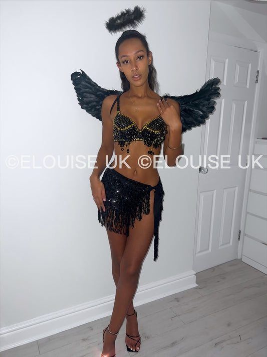 SEQUIN TWO PIECE IN BLACK - DARK ANGEL INSPIRED SET